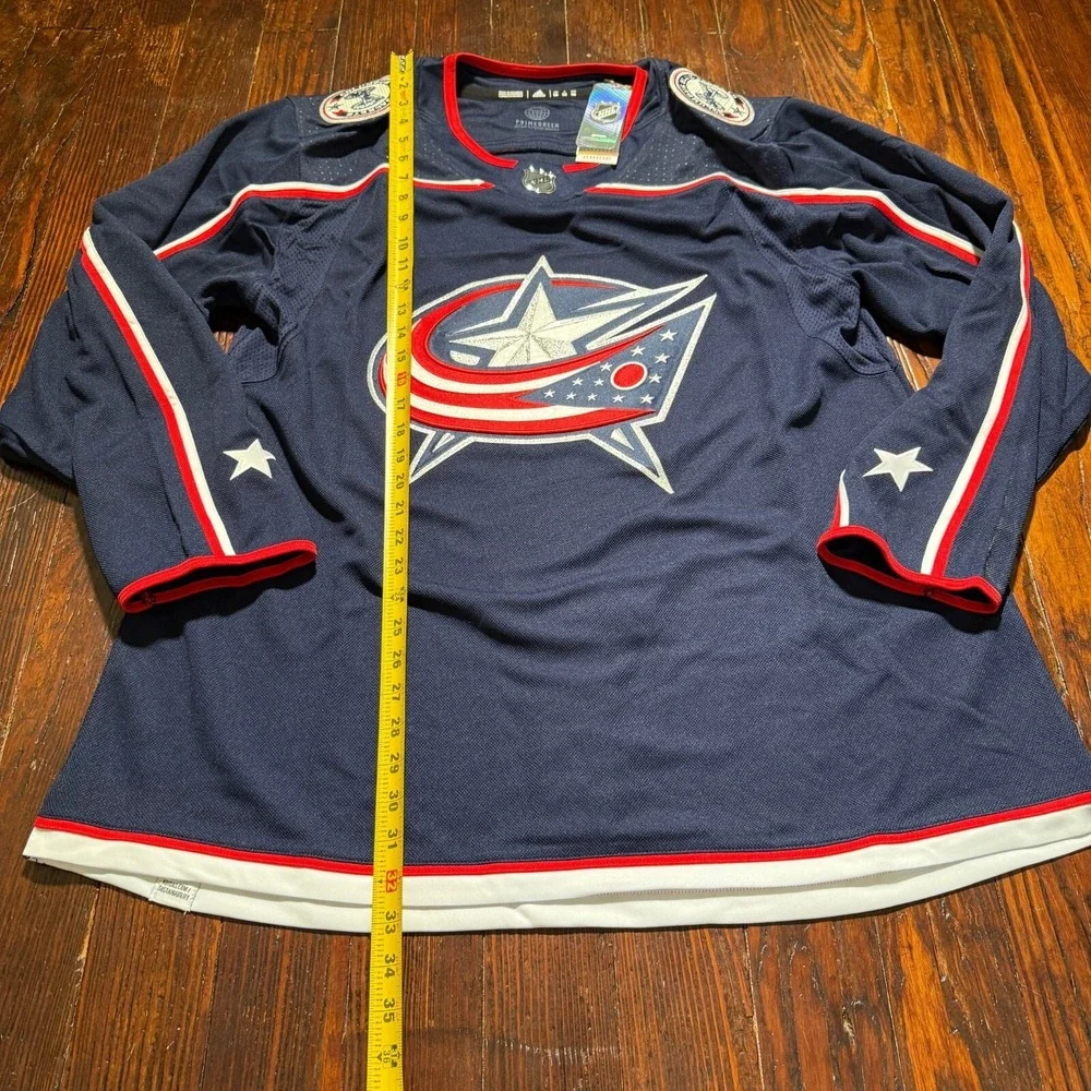 Columbus Blue Jackets Adidas‎ Primegreen Authentic NHL Jersey Blue Home Mens 56
